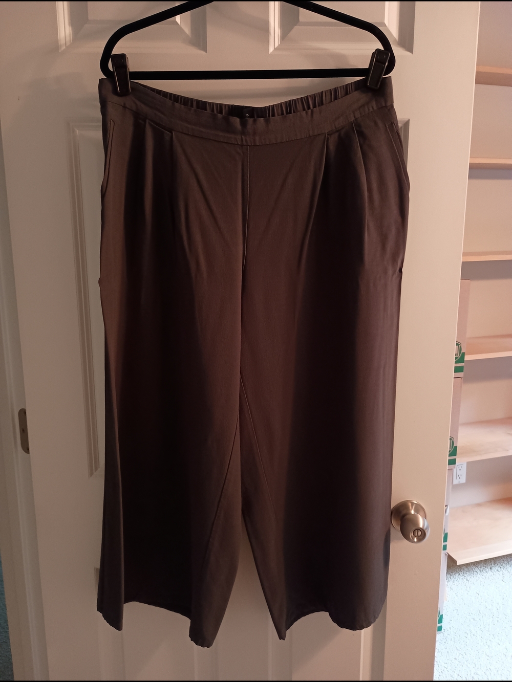 Eileen Fisher Wide-Leg Pants in Taupe